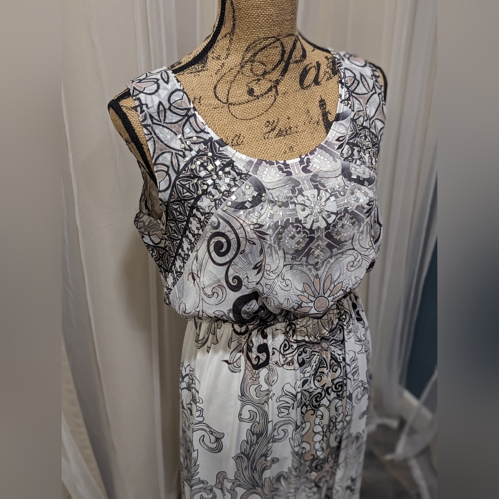 Style & Co gray pattern Maxi dress - Picture 2 of 7
